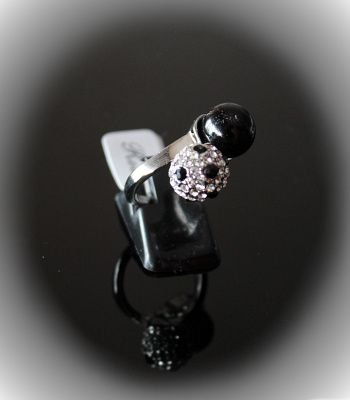Anillo bolita doble Shamballa